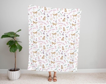Golden Retriever Blanket With Name Wildflower Golden Retriever Baby Shower Baby Girl Newborn Gift Hospital Announcement Blanket Coming Home