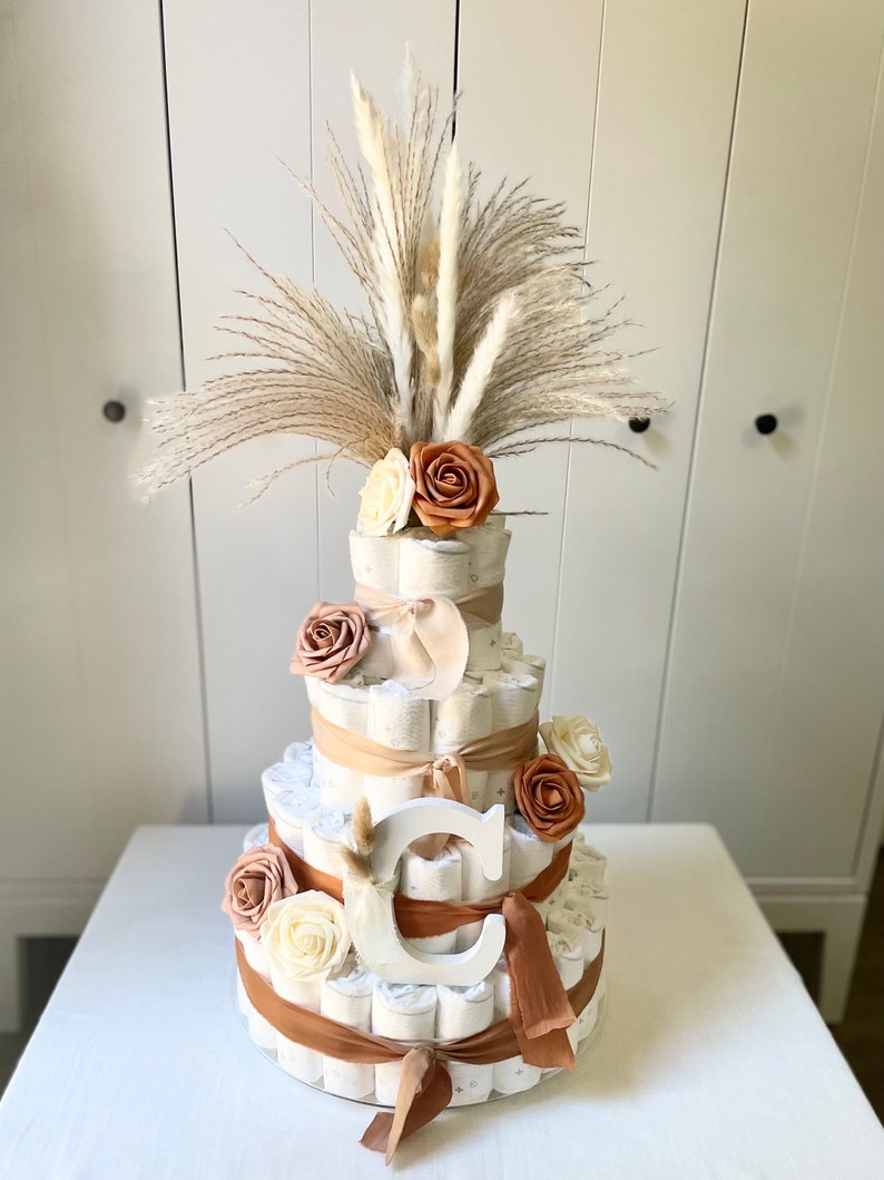 Boho Baby Girl Shower Diaper Cake for Boho Baby Shower Decor Etsy