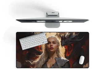 Daenerys Targaryen Mother of Dragons, Desk Mat, Game Of Thrones Daenerys Targaryen, Office Desk Mat