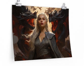 Daenerys Targaryen Mother of Dragons, Wall Art Poster, Game Of Thrones Daenerys Targaryen, Wall Art, Wall Decor