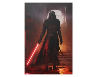 Darth Revan In A Sith Temple, Wall Art Poster, Star Wars The Old Republic Darth Revan, Wall Art, Wall Decor