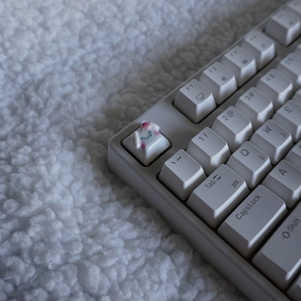 Cherry Blossom Sakura Cinna Keycap for Mechanical Keyboards | Handmade Clay