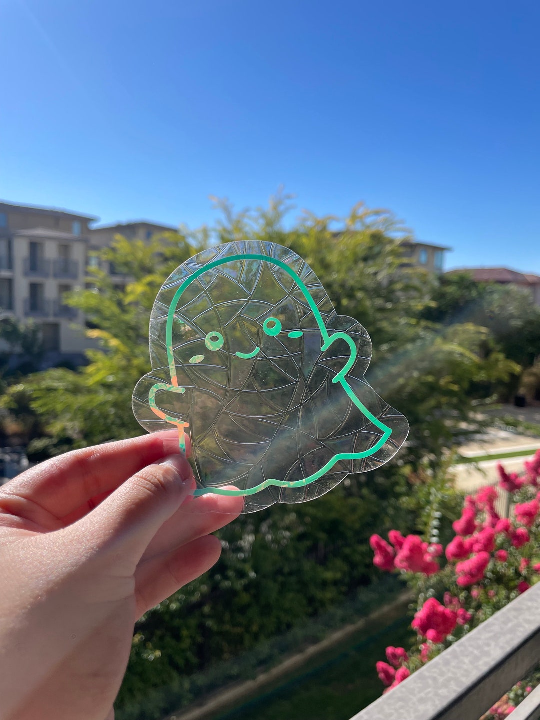 Ghost Suncatcher Vinyl Window Decal Rainbow Maker Etsy