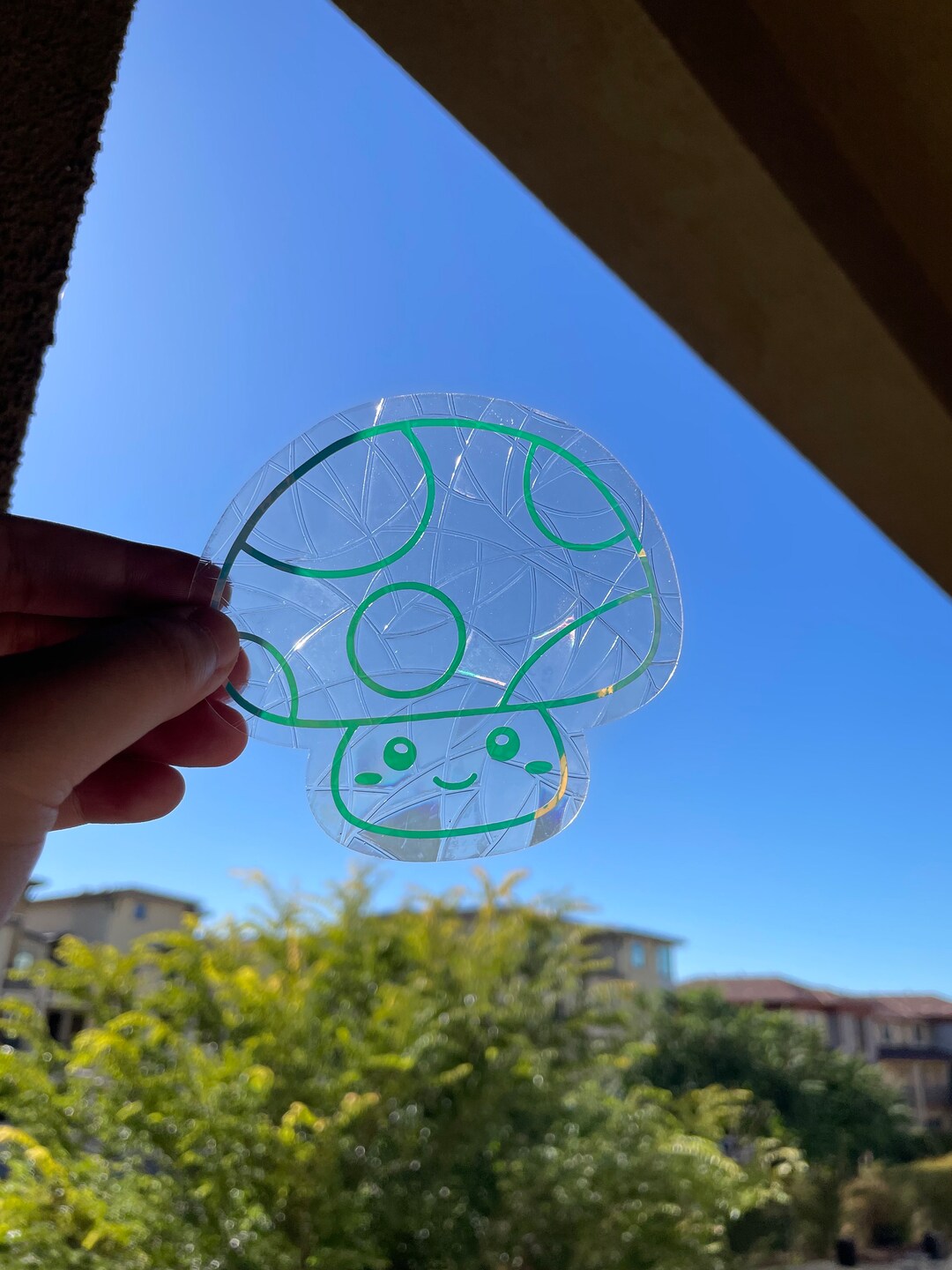 Mushroom Suncatcher Vinyl Window Decal Rainbow Maker Etsy