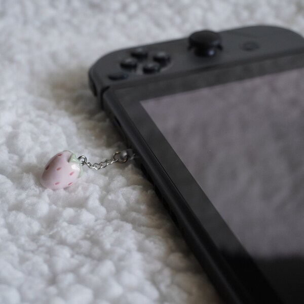 Strawberry Nintendo Switch or Phone Charm | Berry Charm | Fresa Cute Charm | Steam Deck Charm | Gaming Accessories