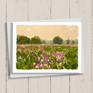 De weide notitiekaarten set notitiekaart bloemen, bloemen, veld, botanische stationaire, gevouwen notitiekaarten, cadeau, natuur, wenskaarten
