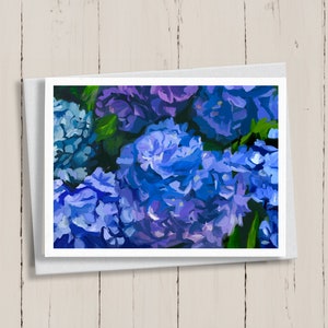 Jeu de cartes de correspondance hortensias bleus fleurs, floral, champ, botanique papeterie, cartes de correspondance fleurs, cadeau, nature, cartes de voeux