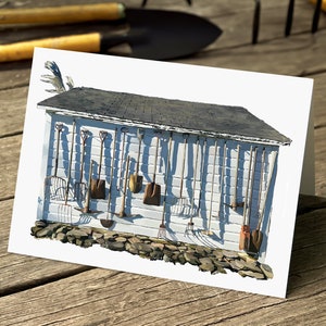 Pemaquid Shed Notecards Set 6 Note Card Garden Shed, Maine Visit, Home, Gardener Stationary, Friendship Cards, Welcome Gift, Greeting Cards