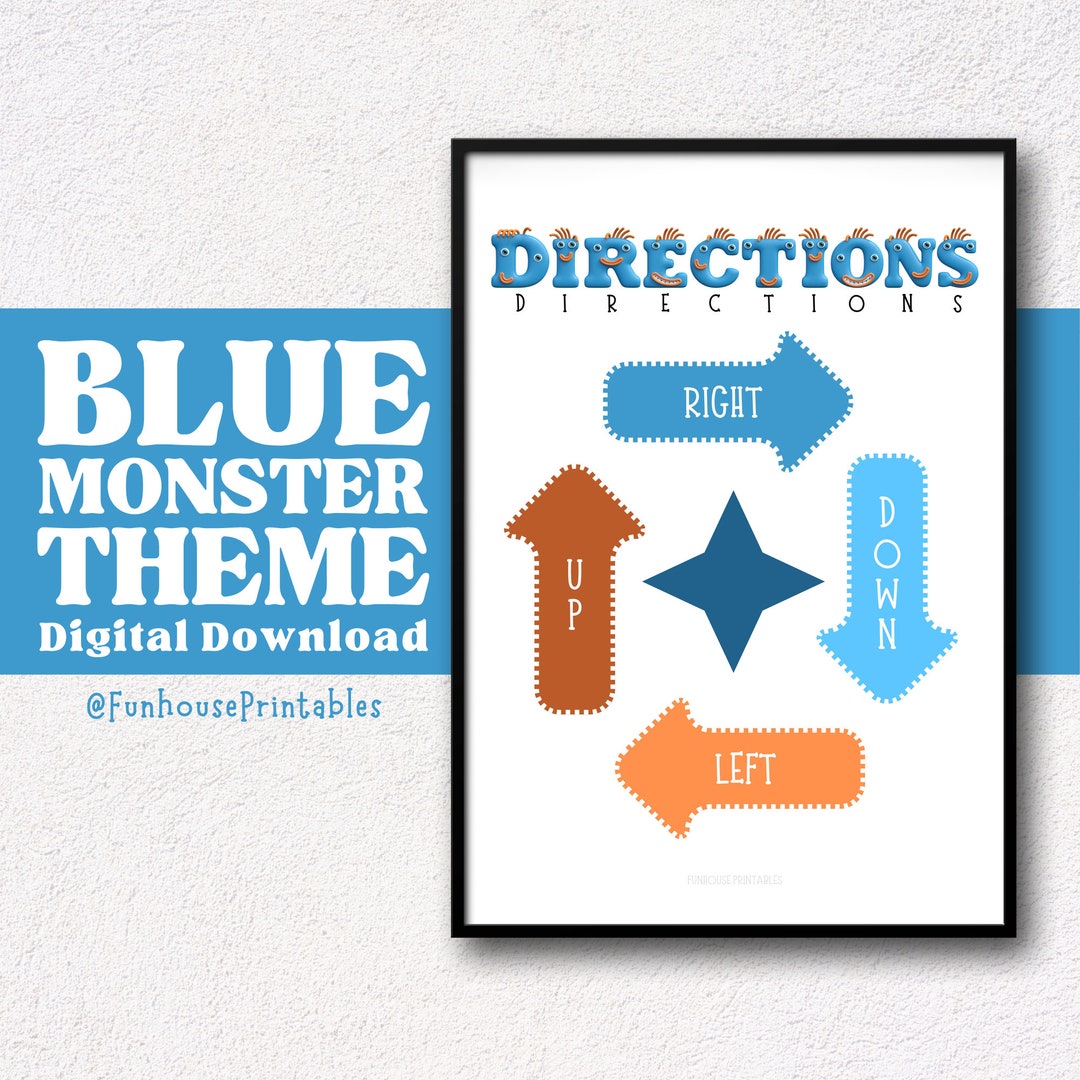 Directions Printables Directions Up-down-left-right Wall Art - Etsy