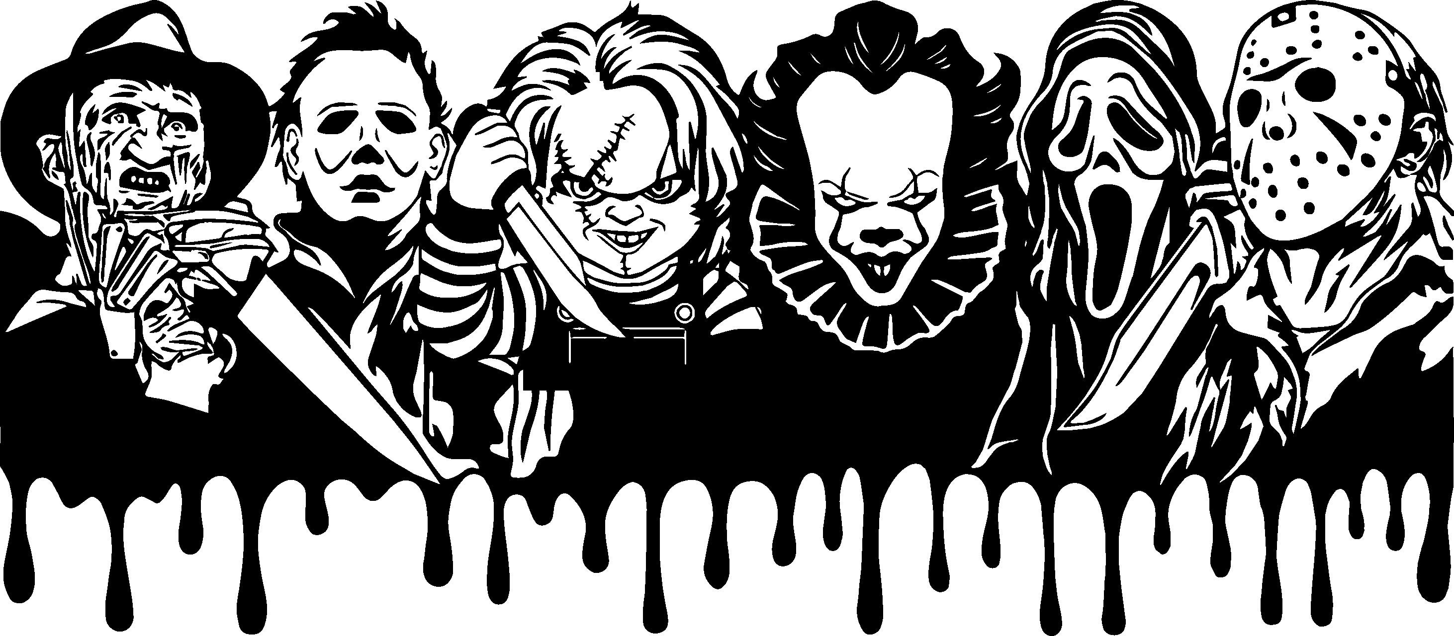 Digital Download PNG Horror Movie Libbey Can Glass 16 Oz SVG, Halloween