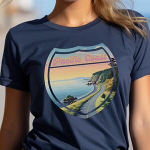 Pacific Coast Highway Unisex Shirt, Coastal USA Road Trip Souvenir T-shirt, Ocean Landscape Gift