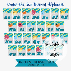 Make A Splash With These High Quality Under The Sea Printable ABC&#39;s Posters - Perfect Decor For Any Learning Space - Instant Download