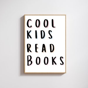 Entzückende Kinder lesen Bücher Poster - Perfekte Kinderzimmer oder Klassenzimmer Dekor - Sofortiger Download hochwertige druckbare Kunst - Coole Kinder lesen Bücher