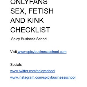 Onlyfans Sex, Kink & Fetish Checklist - Work Out Your Onlyfans Content