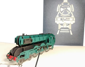 Carte pop-up Train à vapeur