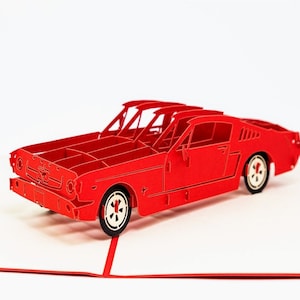 Cartão pop-up 3D de carro esportivo vermelho clássico da CardPop ®