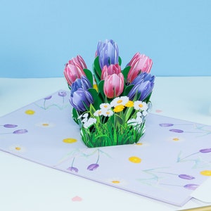 Tulips Bouquet Pop-Up Card