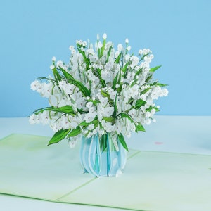 スズランの花瓶のポップアップカード