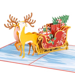 Carte pop-up traîneau du Père Noël