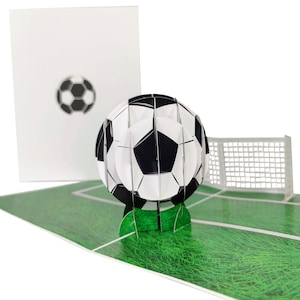 Witte voetbal en doel 3D pop-up wenskaart CardPop ®
