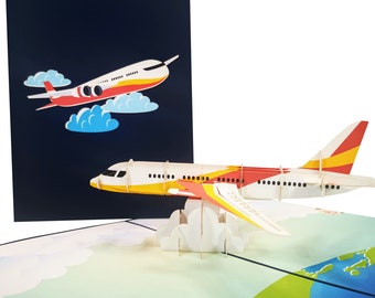 Commercial Airliner Pop-Up Card