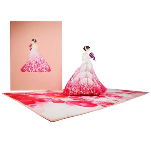 Flower Bride Pop Up Card 3D Pop Up Wedding Card By CardPop ®
