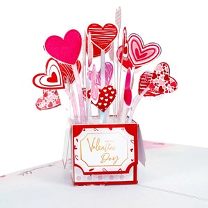 Carte pop-up boîte Saint-Valentin ballon coeur