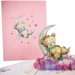 Carte pop-up ours en peluche endormi