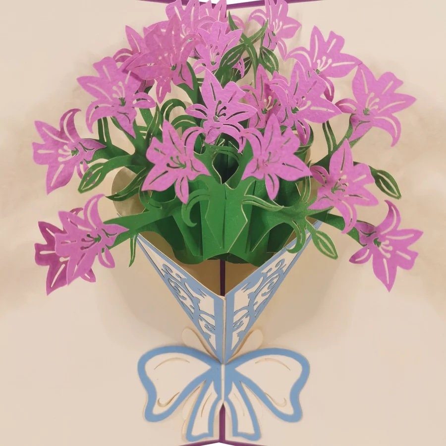 Lily Bunch 3D Pop up Floral Greeting Card by Cardpop ® - Etsy