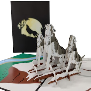 Carte pop-up des loups hurlants