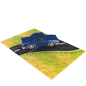 Biglietto pop-up per auto Coupé blu: splendida sorpresa per gli amanti delle auto