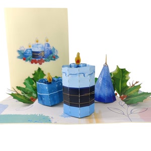 Christmas Pop-Up Card - Festive Candle Design - 3D Xmas Card - Pop Up Christmas Card By CardPop®