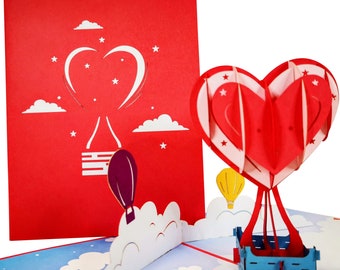 Heart Hot Air Balloon Pop-Up Card