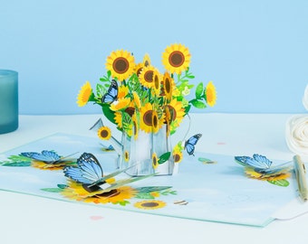 Watering Can Sunflower Bouquet Pop-Up Card