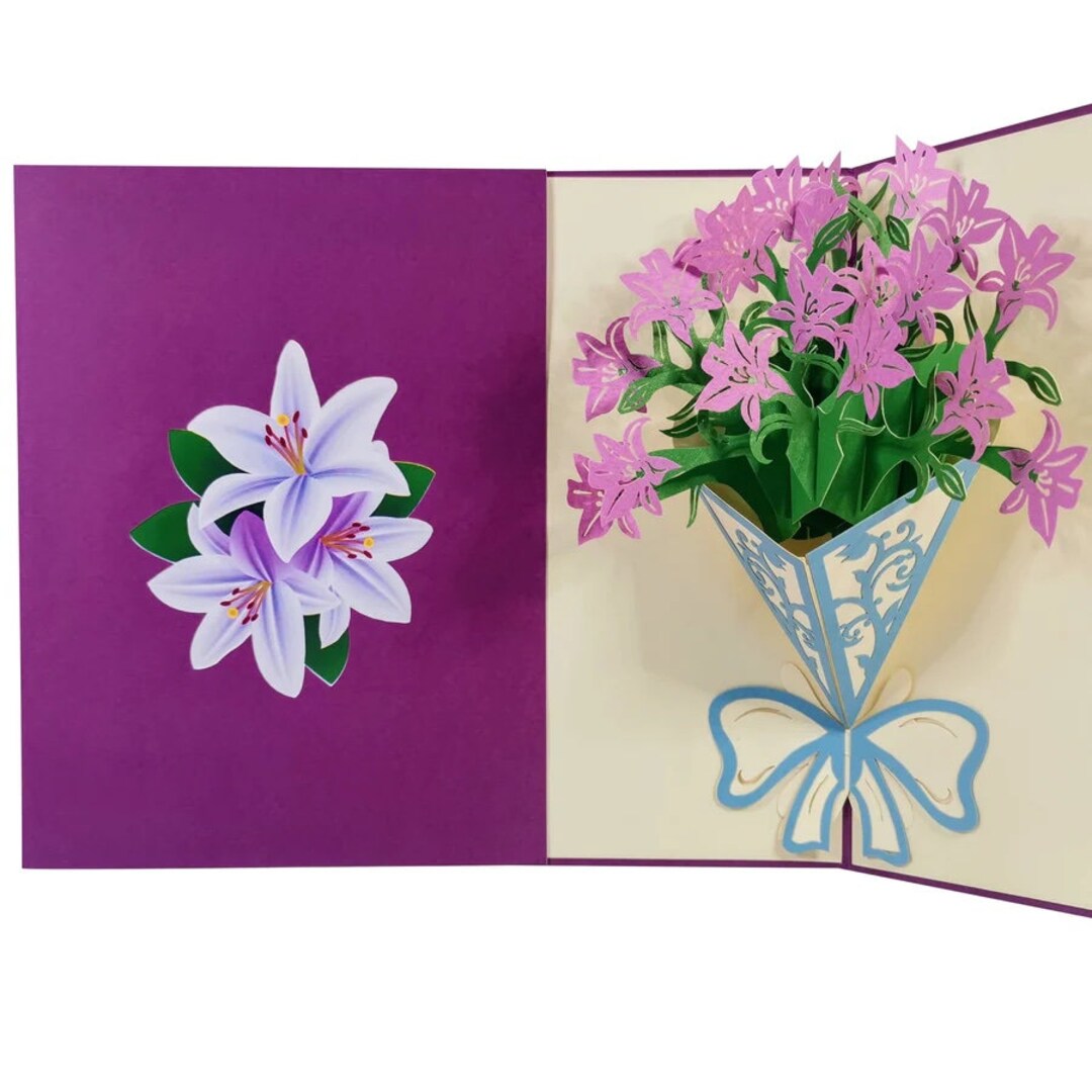 Lily Bunch 3D Pop up Floral Greeting Card by Cardpop ® - Etsy
