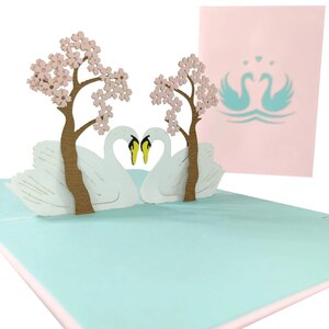 Carte pop-up Love Swans - Note vierge