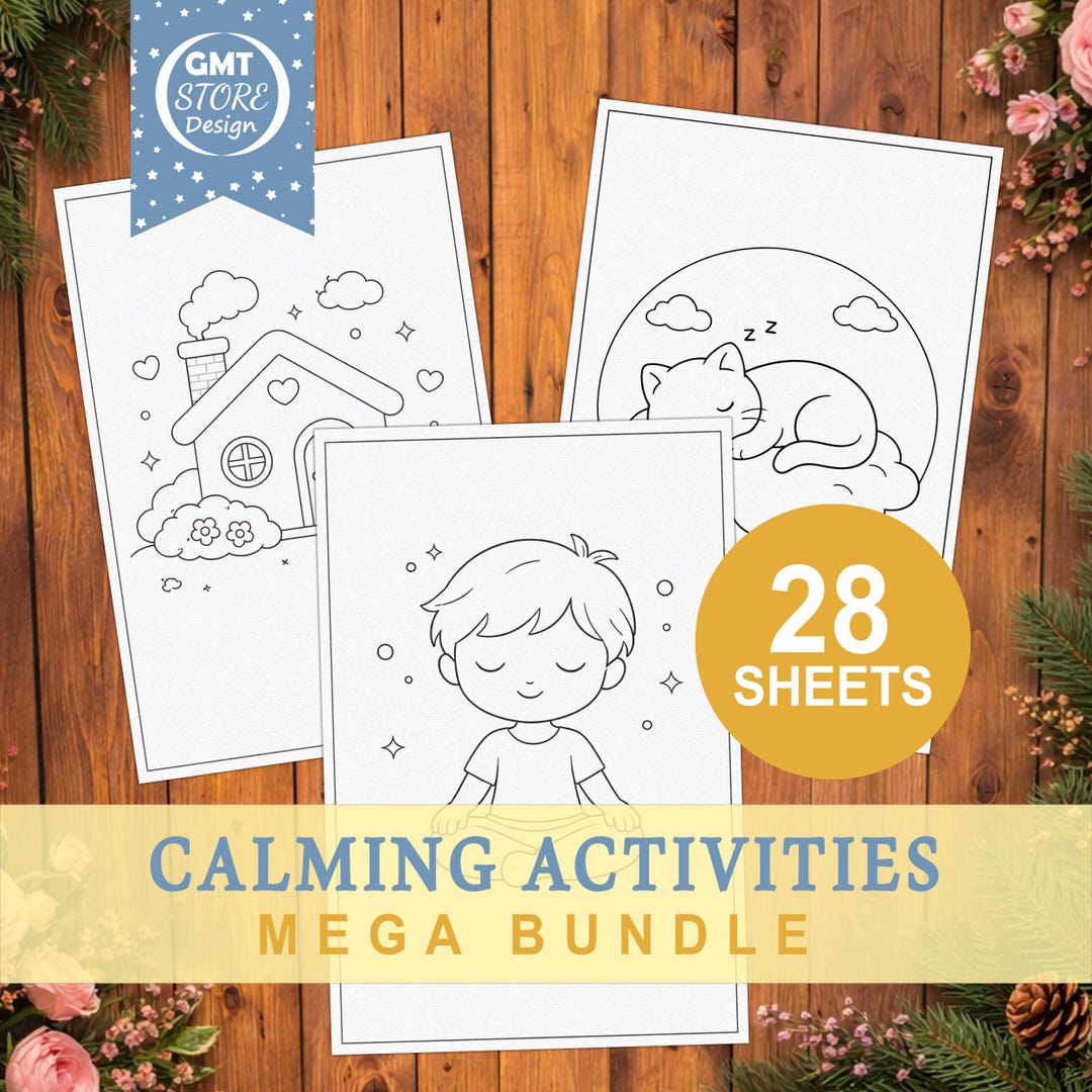 Calming Activities Coloring Pages for Kids | Screen-free Relax & Focus ...