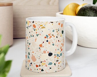 Terrazzo Midcentury Modern Inspired Mug Brings Vintage Charm to Your Morning Coffee, Tea, or Hot cocoa, Ceramic Mug 11oz