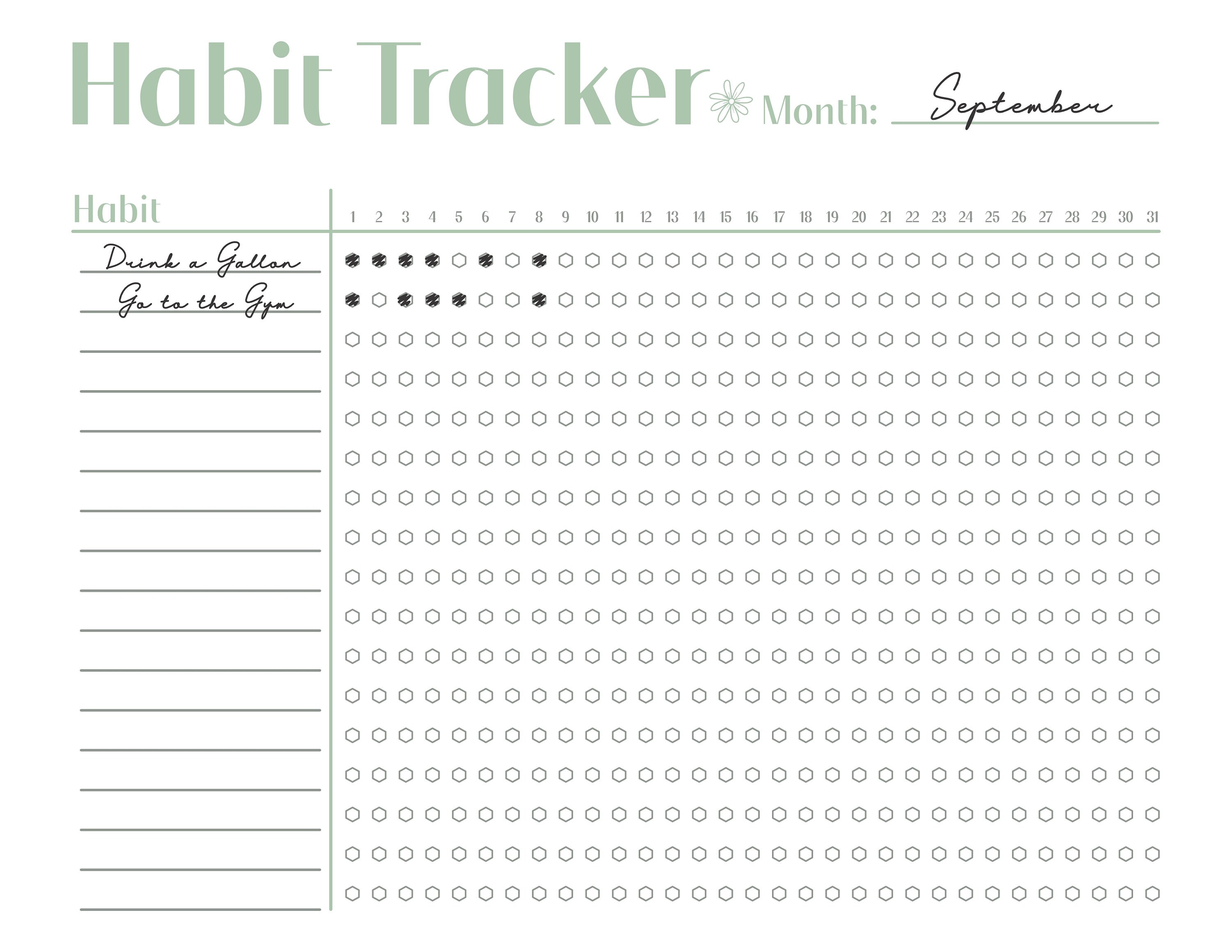 Monthly Habit Tracker • Printable | Digital Download - Etsy