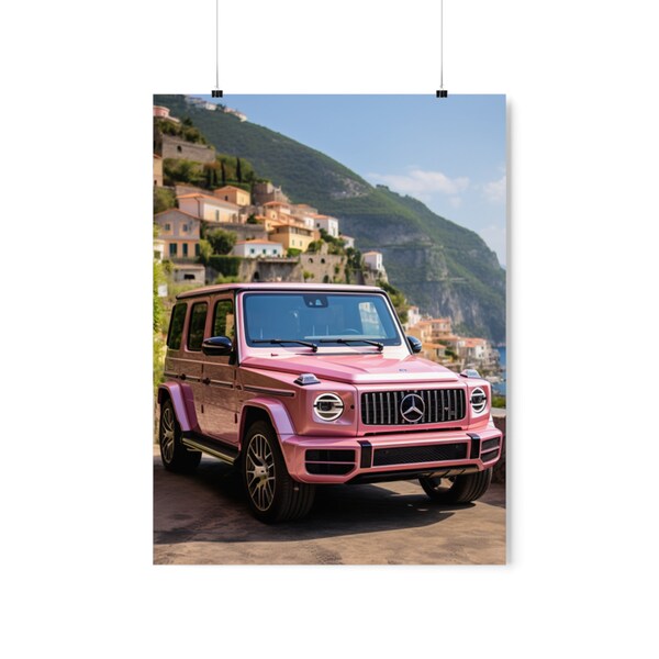 Light Pink Mercedes G Wagon AMG G63 Positano Coast Beautiful Digital Download Art - Etsy