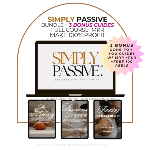 Simply Passive, Digital Marketing FULL Course & Guide, MRR Master Resell Rights, Faceless Digital Marketing, Done For You, Passive Income