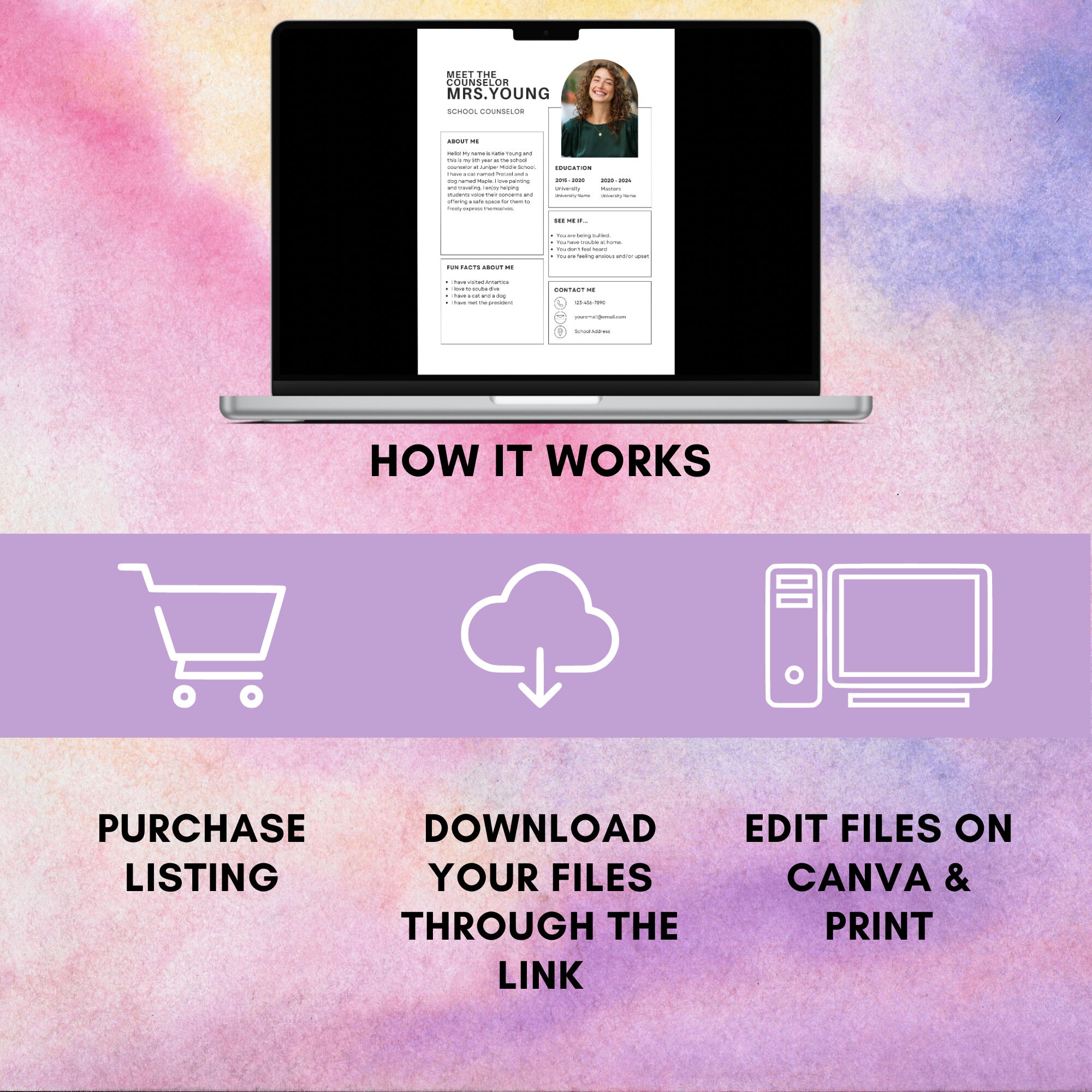 Meet the School Counselor, Printable Template, Editable Counselor ...