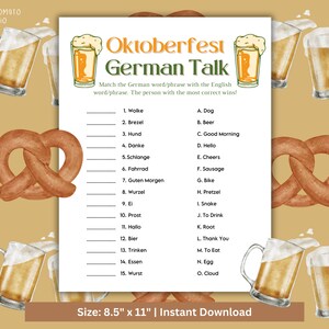 Oktoberfest Games, German Talk Game, Printable Oktoberfest Game, Beer Festival Game, Oktoberfest Party Game, Drinking Game, Instant Download