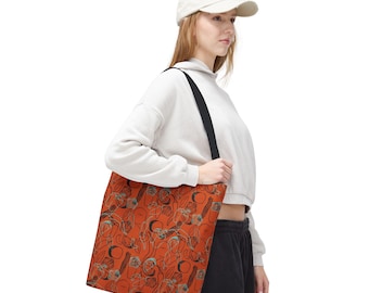 Gumbo Pattern Tote Bag | Orange Culinary All-Over Print