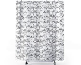 Cat Print Shower Curtain 71"x74"