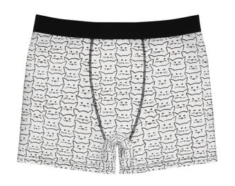 Cute Cat Face Pattern Boxer Briefs | All-Over Print