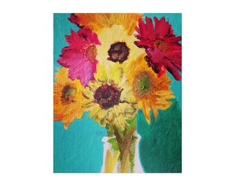 Sunflower Bouquet Fine Art Poster | vibrant floral wall art