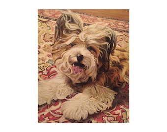 Fluffy Dog Portrait Poster | Fine Art Pet Wall Art