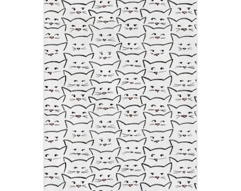 Cat Pattern Minky Blanket | Repeating Kitten Pattern