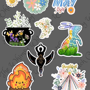 Beltane Digital Stickers | Pagan | Witchy Spring | Fire Festival | Wheel of the Year Download | Wiccan Sabbat | Silhouette and Cricut
